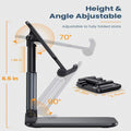 Foldable adjustable phone and tablet stand